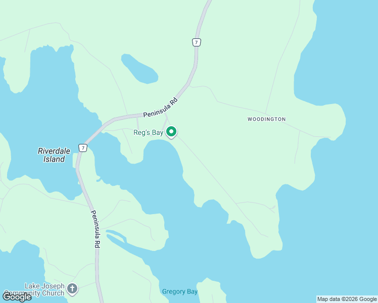 map of restaurants, bars, coffee shops, grocery stores, and more near 1032 Kingsett Road in Muskoka Lakes