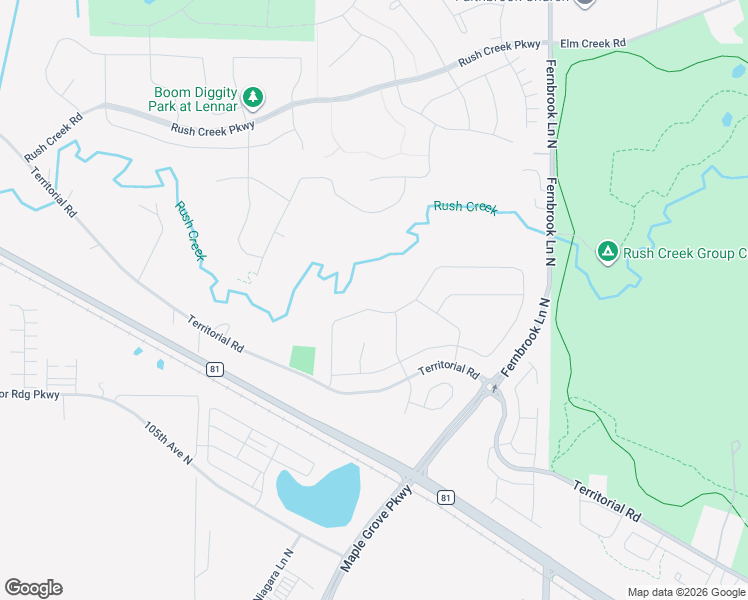 map of restaurants, bars, coffee shops, grocery stores, and more near 15024 Territorial Road in Maple Grove