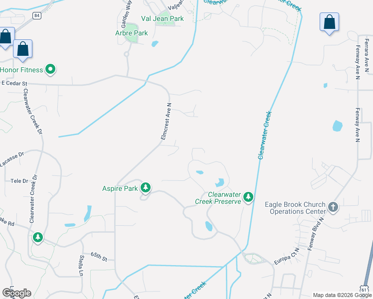 map of restaurants, bars, coffee shops, grocery stores, and more near 4658 Fable Road North in Hugo