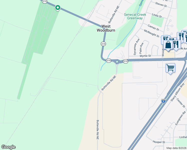 map of restaurants, bars, coffee shops, grocery stores, and more near 7957 Stafney Lane Northeast in Gervais