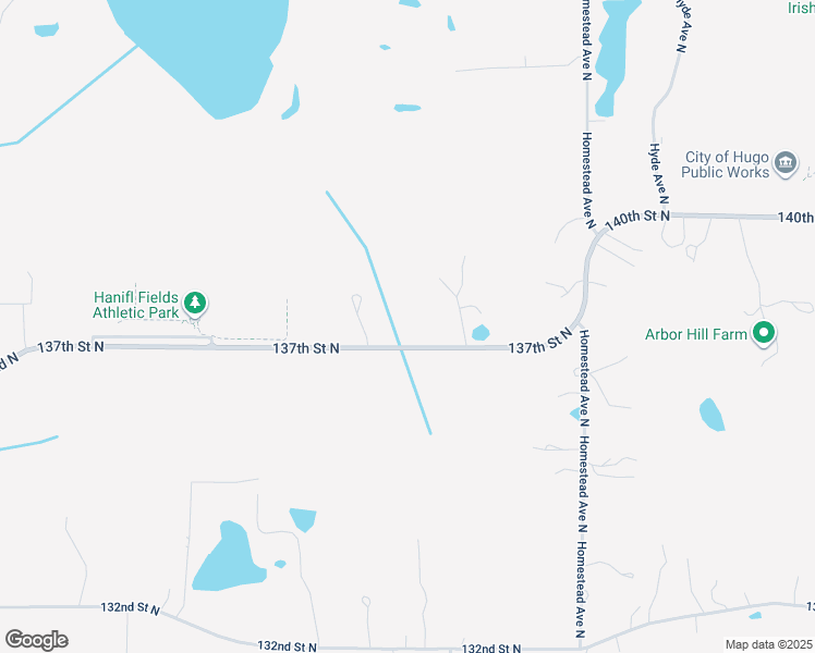map of restaurants, bars, coffee shops, grocery stores, and more near 7606 137th Street North in Hugo