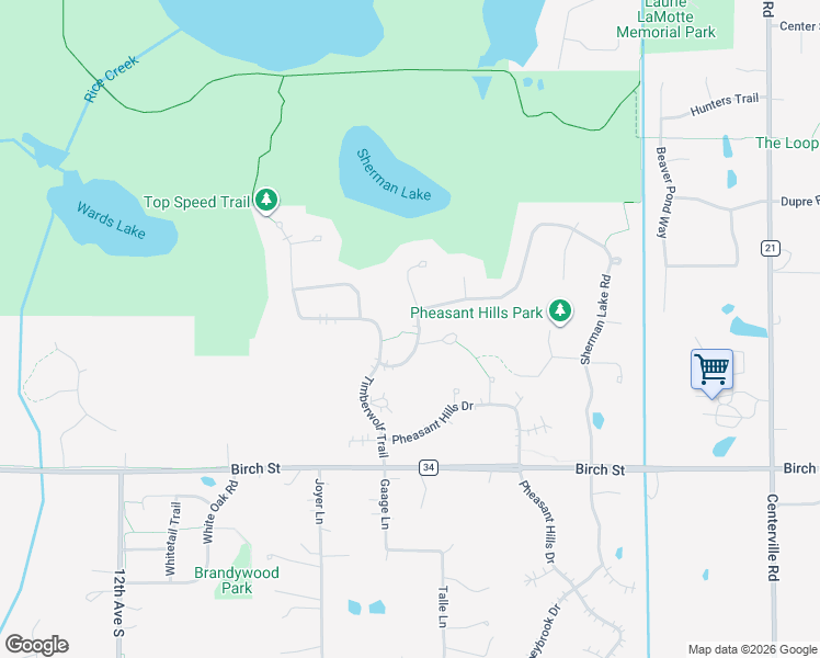 map of restaurants, bars, coffee shops, grocery stores, and more near 1431 Sherman Lake Road in Lino Lakes