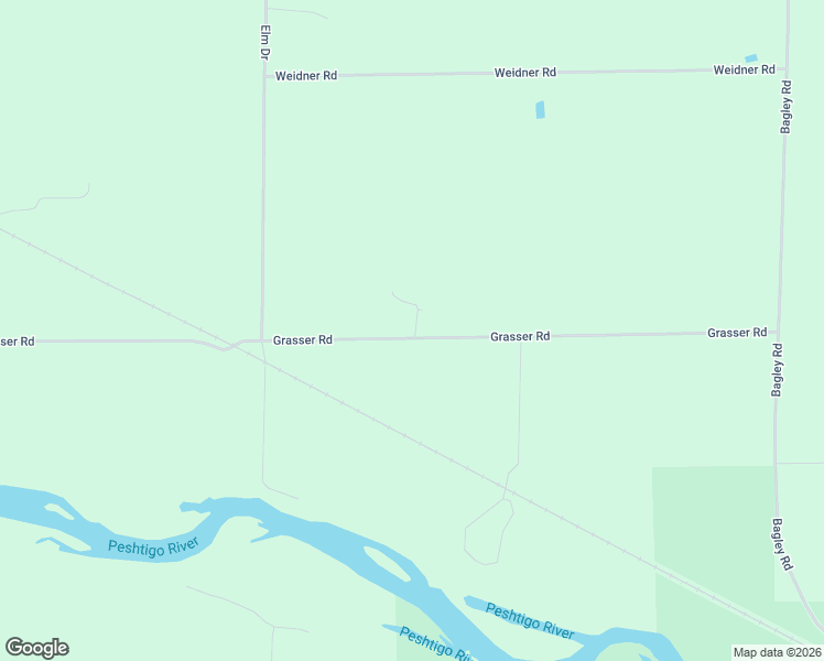 map of restaurants, bars, coffee shops, grocery stores, and more near W3587 Grasser Road in Marinette