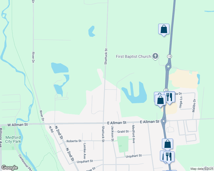 map of restaurants, bars, coffee shops, grocery stores, and more near 1063 Shattuck Street in Medford