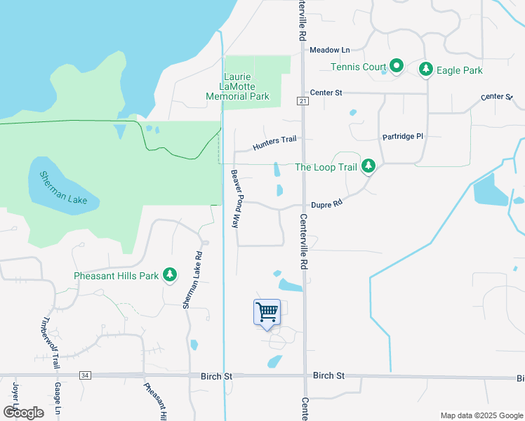 map of restaurants, bars, coffee shops, grocery stores, and more near 1644 Dupre Road in Centerville