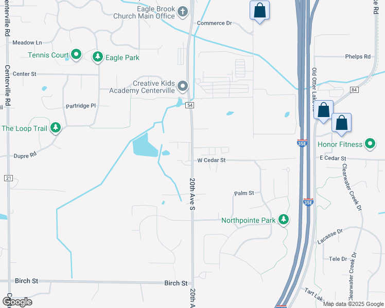map of restaurants, bars, coffee shops, grocery stores, and more near 6812 20th Avenue North in Centerville