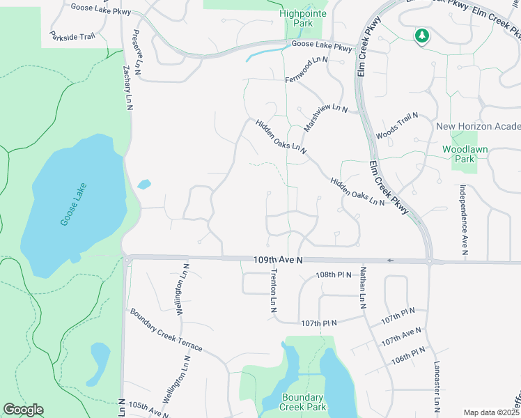 map of restaurants, bars, coffee shops, grocery stores, and more near 11009 Timberline Drive North in Champlin
