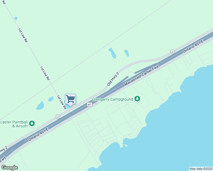 map of restaurants, bars, coffee shops, grocery stores, and more near 20387 Stormont, Dundas and Glengarry County Road 2 in Lancaster