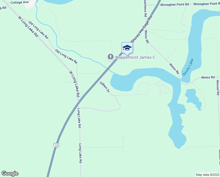 map of restaurants, bars, coffee shops, grocery stores, and more near 3101-3599 Gilbert Drive in Alpena