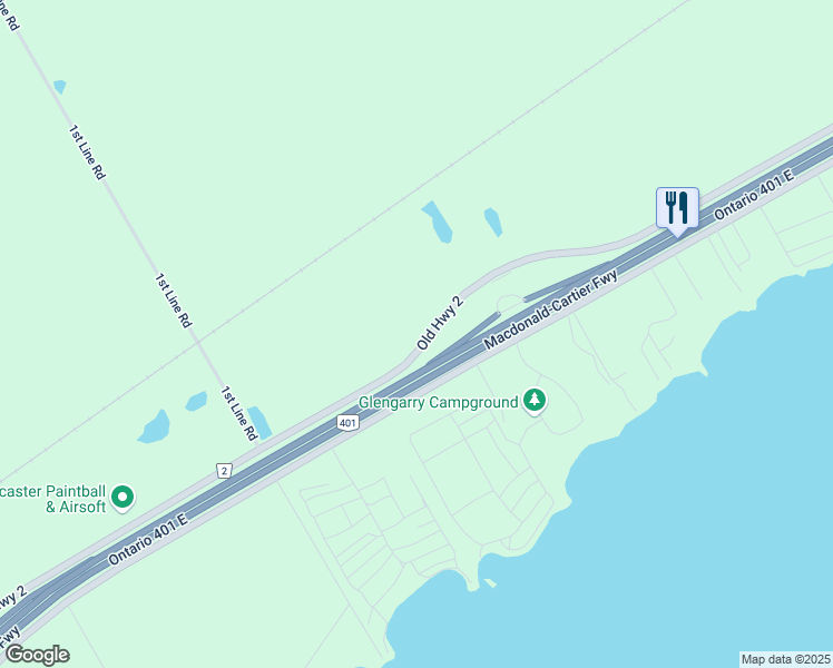 map of restaurants, bars, coffee shops, grocery stores, and more near 20387 Stormont, Dundas and Glengarry County Road 2 in Lancaster