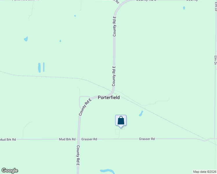 map of restaurants, bars, coffee shops, grocery stores, and more near N5471 County Road East in Porterfield