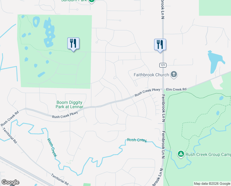 map of restaurants, bars, coffee shops, grocery stores, and more near 11261 Fernbrook Lane North in Osseo