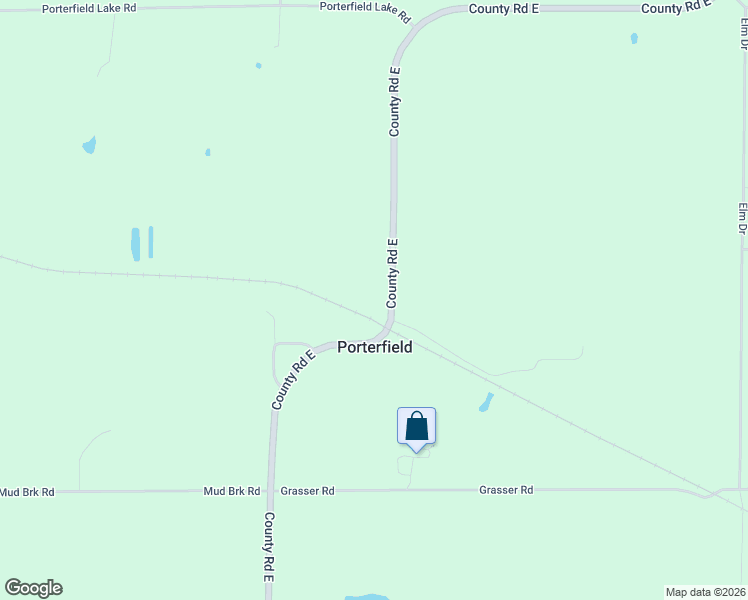 map of restaurants, bars, coffee shops, grocery stores, and more near N5471 County Road East in Porterfield