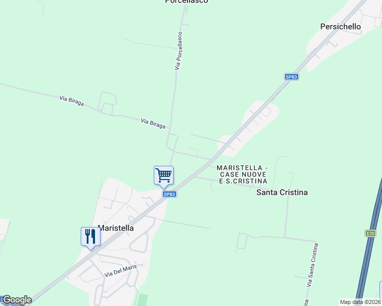map of restaurants, bars, coffee shops, grocery stores, and more near 25 Via Carbonera in Persichello