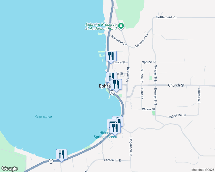 map of restaurants, bars, coffee shops, grocery stores, and more near in Ephraim