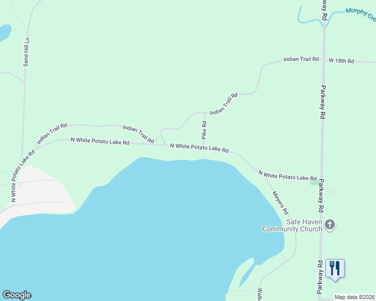 map of restaurants, bars, coffee shops, grocery stores, and more near 8935 North White Potato Lake Road in Pound