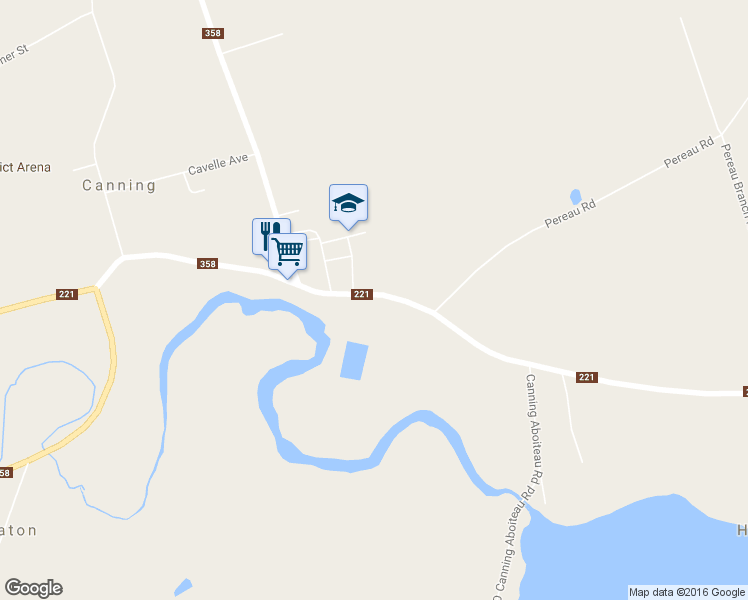 map of restaurants, bars, coffee shops, grocery stores, and more near 9890 Main Street in Canning