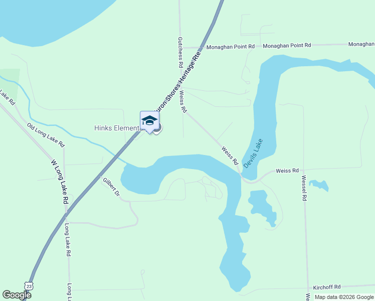 map of restaurants, bars, coffee shops, grocery stores, and more near 7511 Weiss Road in Alpena