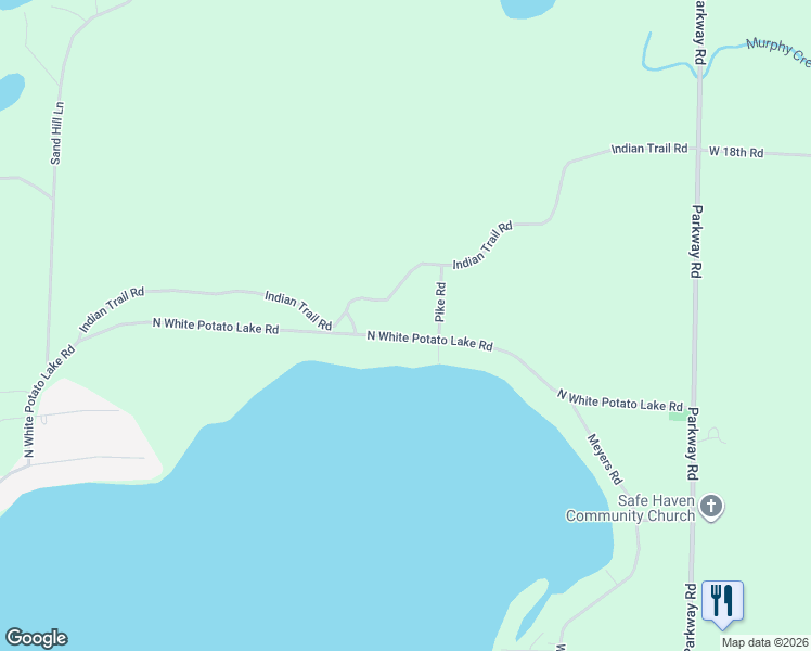 map of restaurants, bars, coffee shops, grocery stores, and more near 8935 North White Potato Lake Road in Pound