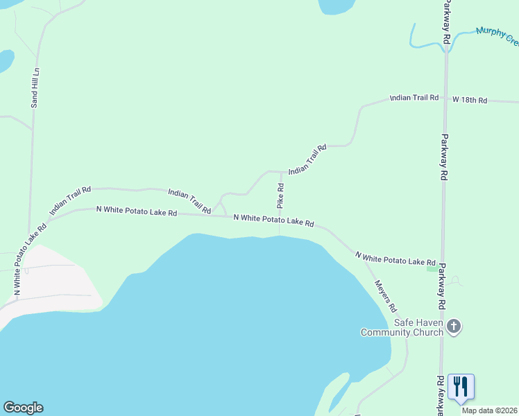 map of restaurants, bars, coffee shops, grocery stores, and more near 8935 North White Potato Lake Road in Pound