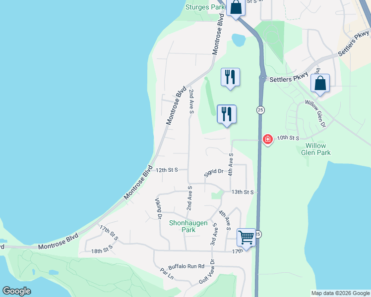 map of restaurants, bars, coffee shops, grocery stores, and more near 911 2nd Avenue South in Buffalo