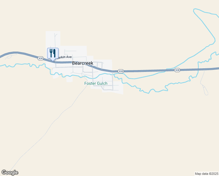 map of restaurants, bars, coffee shops, grocery stores, and more near 310 South 6th Street in Bearcreek