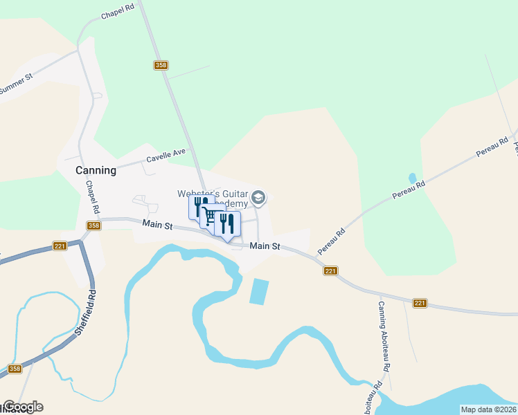 map of restaurants, bars, coffee shops, grocery stores, and more near 994 Pleasant St in Canning