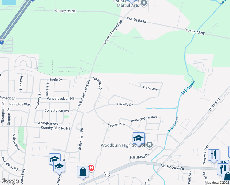 map of restaurants, bars, coffee shops, grocery stores, and more near 761 Fairwood Crescent Drive in Woodburn