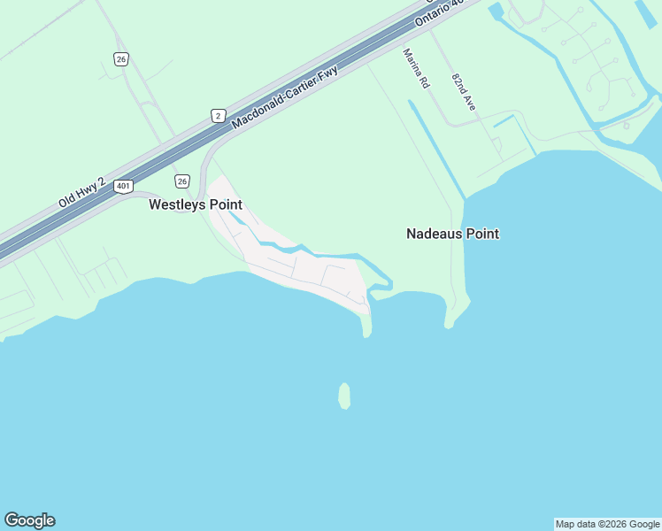 map of restaurants, bars, coffee shops, grocery stores, and more near Lilac Street in South Glengarry