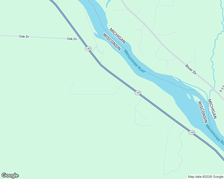 map of restaurants, bars, coffee shops, grocery stores, and more near 2538 Woodview Lane in Marinette