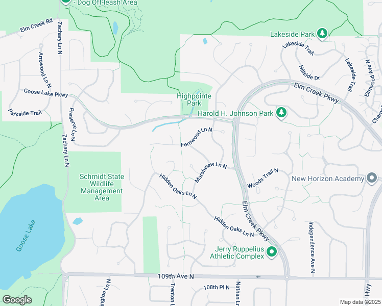 map of restaurants, bars, coffee shops, grocery stores, and more near 10218 Marshview Circle North in Champlin