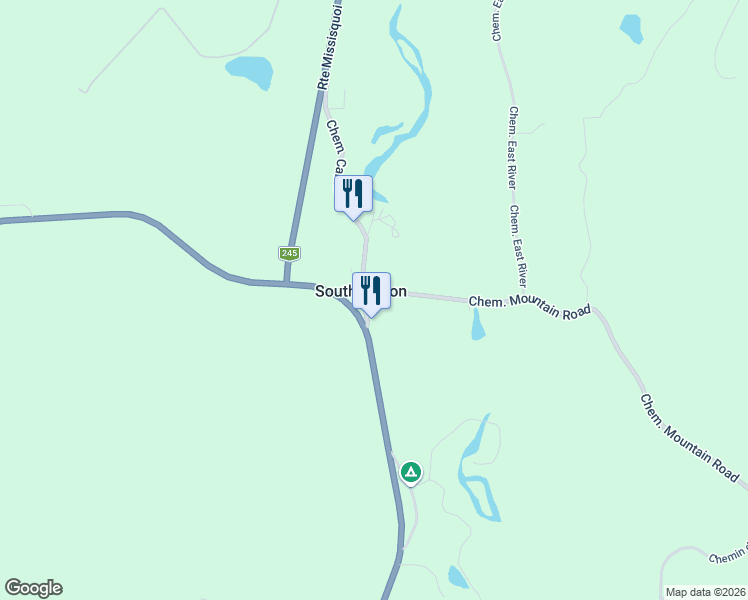 map of restaurants, bars, coffee shops, grocery stores, and more near Chemin Mountain Road in Estrie