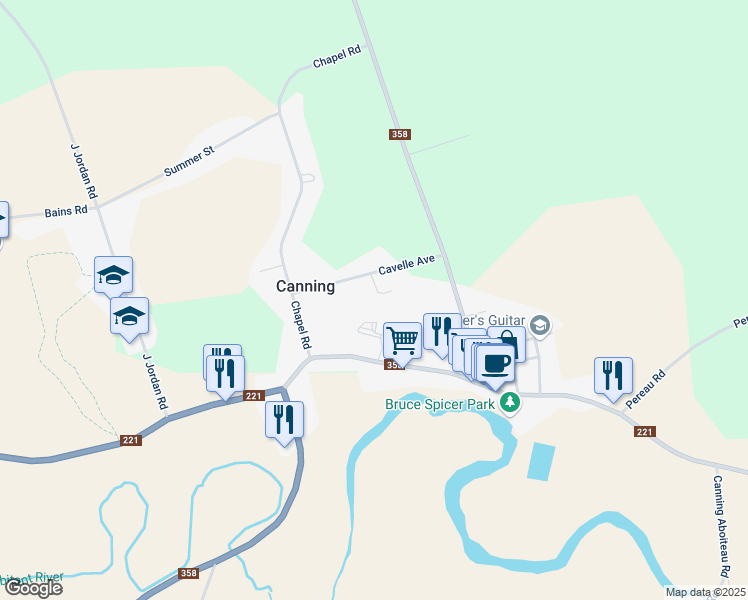 map of restaurants, bars, coffee shops, grocery stores, and more near 1033 Cavelle Terrace in Canning