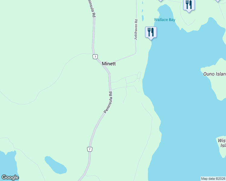 map of restaurants, bars, coffee shops, grocery stores, and more near 2046 Muskoka District Road 7 in Minett