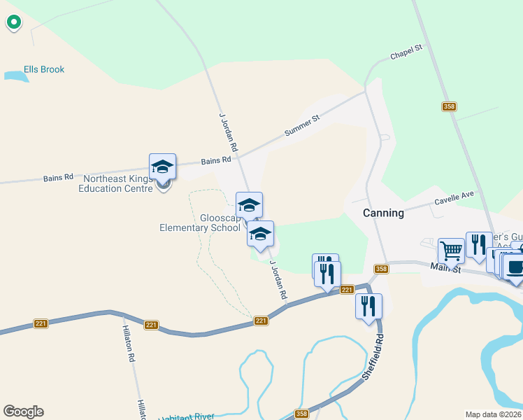 map of restaurants, bars, coffee shops, grocery stores, and more near 1034 J Jordan Road in Canning