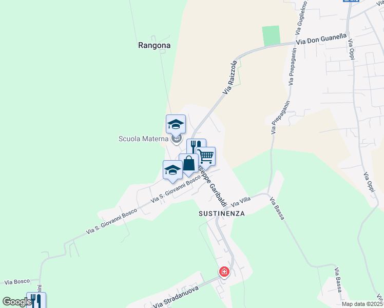 map of restaurants, bars, coffee shops, grocery stores, and more near 8B Via Garibaldi Giuseppe in Casaleone