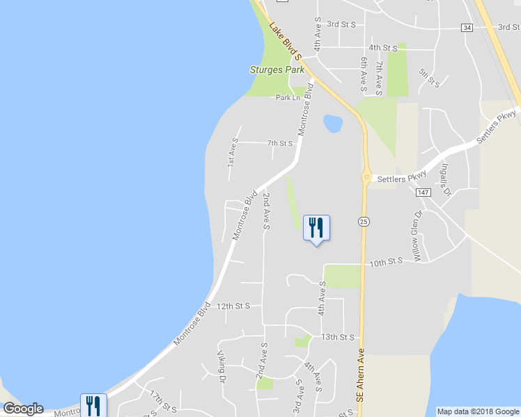 map of restaurants, bars, coffee shops, grocery stores, and more near 727 2nd Avenue South in Buffalo