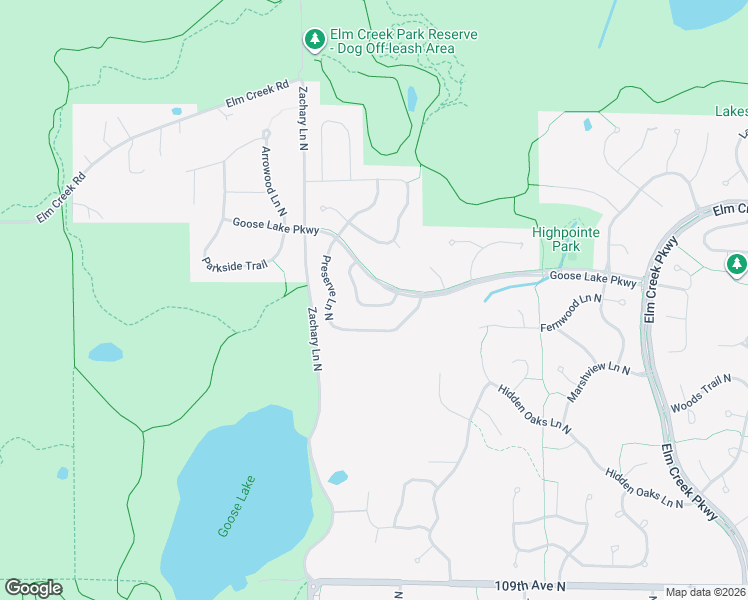 map of restaurants, bars, coffee shops, grocery stores, and more near 11323 Hillcrest Drive North in Champlin