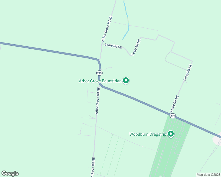 map of restaurants, bars, coffee shops, grocery stores, and more near 7140 Oregon 219 in Woodburn