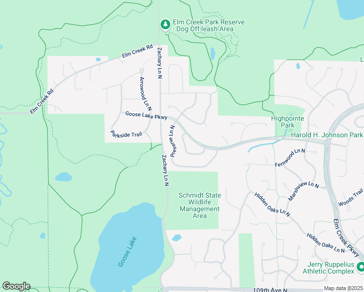 map of restaurants, bars, coffee shops, grocery stores, and more near 11351 Hillcrest Drive North in Champlin