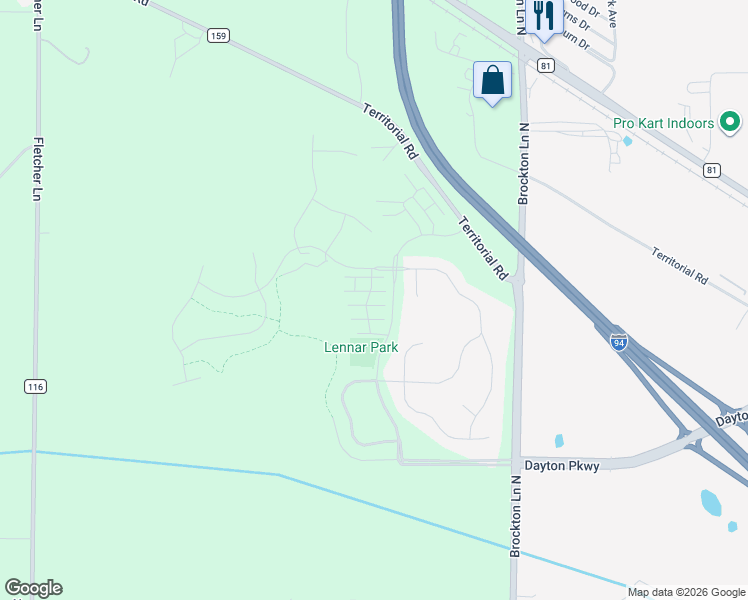 map of restaurants, bars, coffee shops, grocery stores, and more near 19550 Millpond Way in Maple Grove