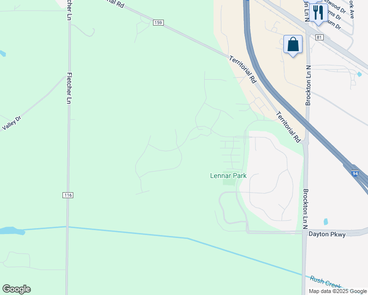 map of restaurants, bars, coffee shops, grocery stores, and more near 19995 114th Ave N in Maple Grove