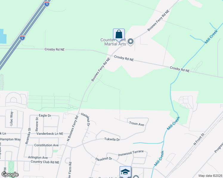 map of restaurants, bars, coffee shops, grocery stores, and more near in Woodburn