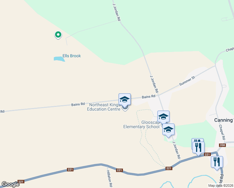 map of restaurants, bars, coffee shops, grocery stores, and more near 1719 Bains Road in Canning