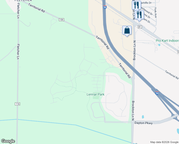 map of restaurants, bars, coffee shops, grocery stores, and more near 11500 Brookview Dr in Osseo