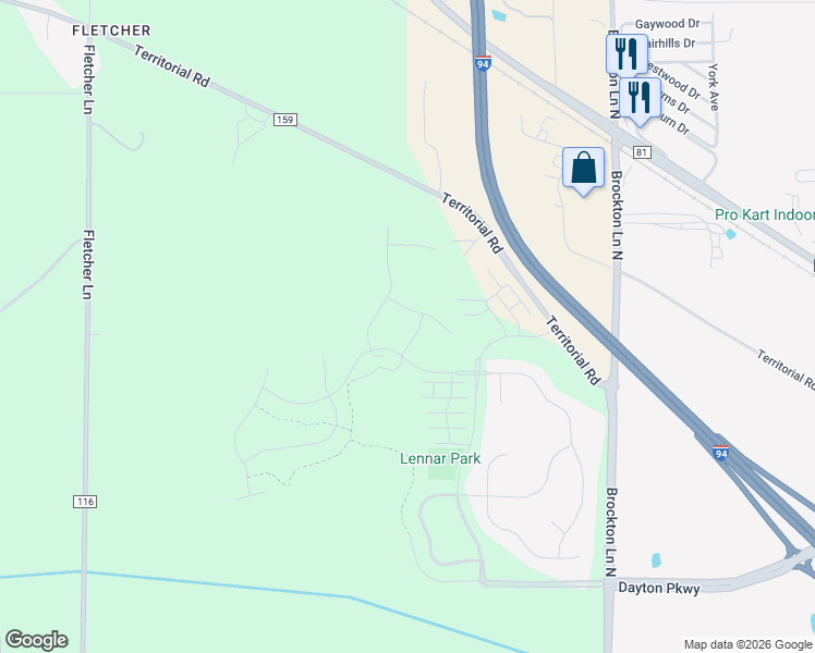 map of restaurants, bars, coffee shops, grocery stores, and more near 11500 Brookview Dr in Osseo