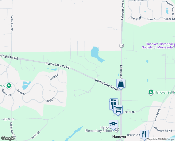 map of restaurants, bars, coffee shops, grocery stores, and more near 999 Kalenda Ln NE in St Michael