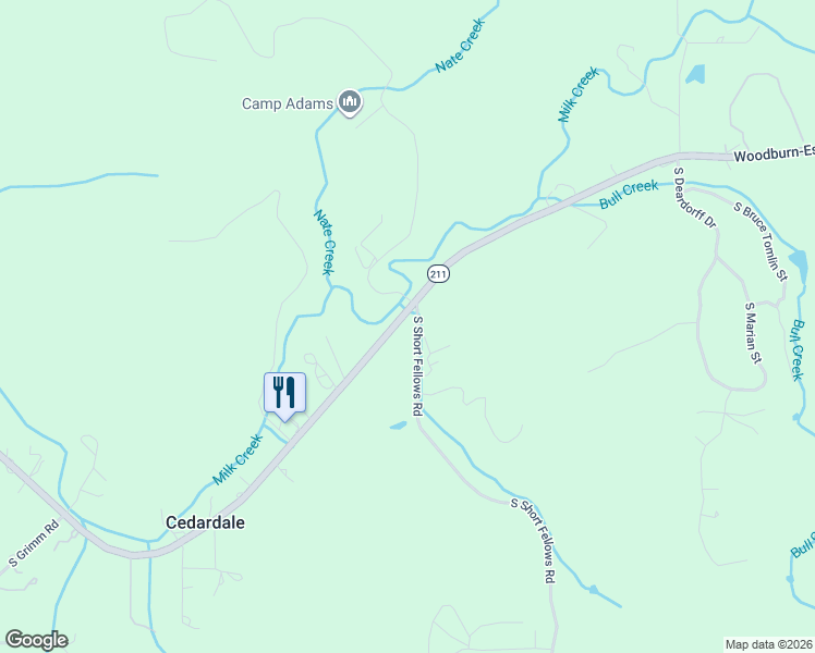 map of restaurants, bars, coffee shops, grocery stores, and more near 18462 Oregon 211 in Molalla
