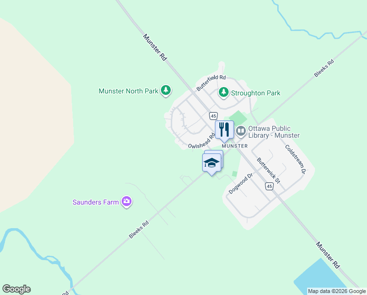 map of restaurants, bars, coffee shops, grocery stores, and more near 48 Owlshead Road in Ottawa