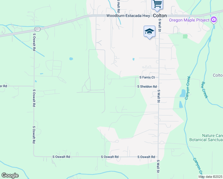 map of restaurants, bars, coffee shops, grocery stores, and more near 20544 South Farris Court in Colton
